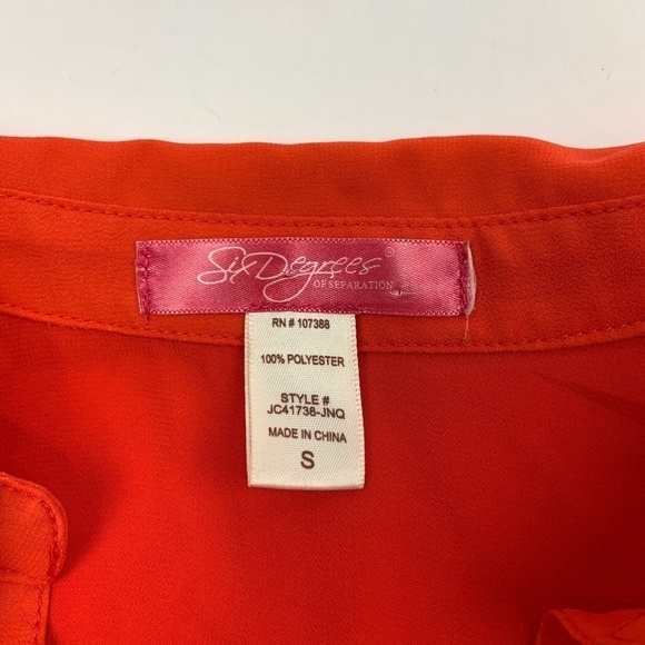 Six Degrees Of Separation Tank Top Womens Small Button Down Open Back Orange - Picture 2 of 8